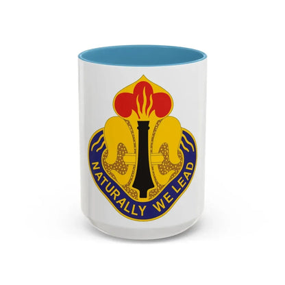 214th Field Artillery Brigade v2 (U.S. Army) Accent Coffee Mug 15oz Light Blue - Go Mug Yourself