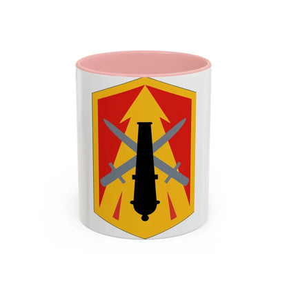 214th Fires Brigade (U.S. Army) Accent Coffee Mug-11oz-Pink-Go Mug Yourself