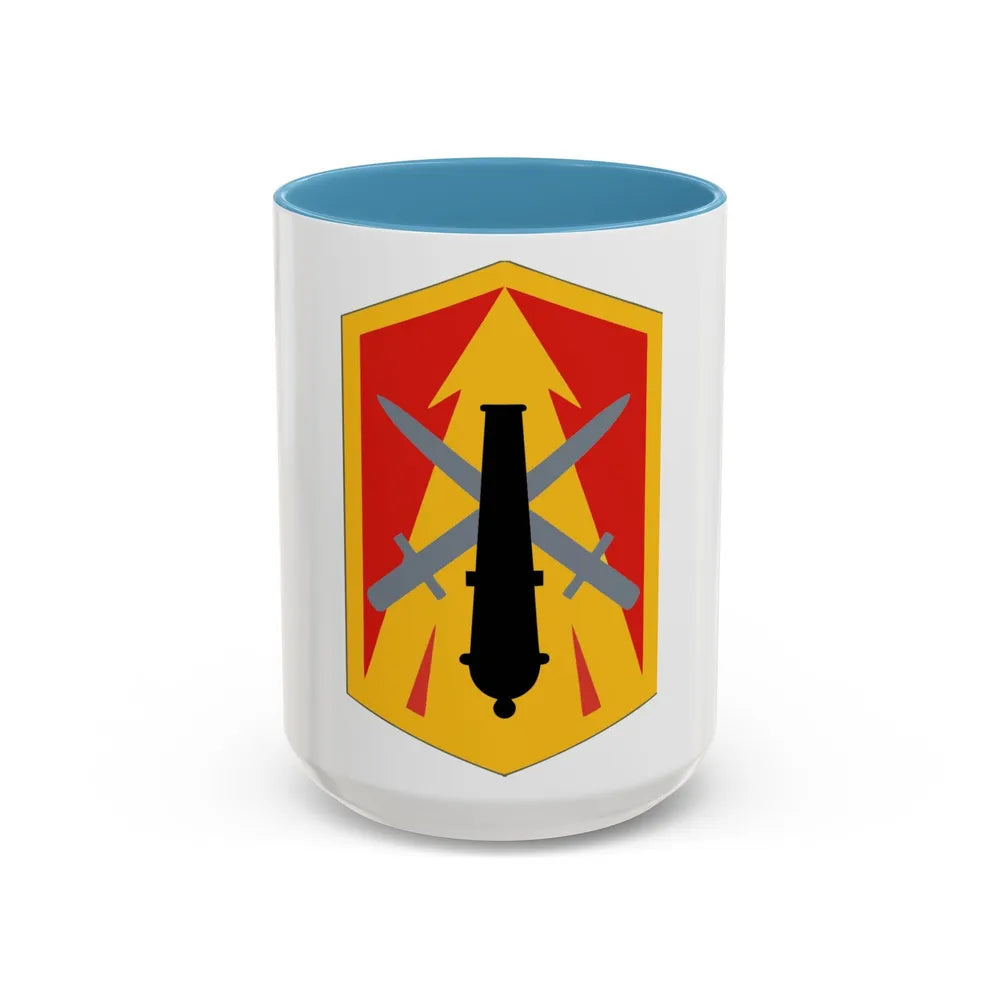 214th Fires Brigade (U.S. Army) Accent Coffee Mug-15oz-Light Blue-Go Mug Yourself