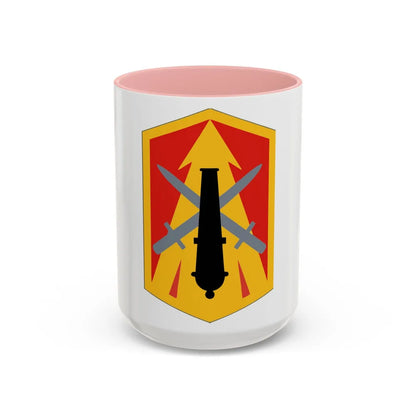 214th Fires Brigade (U.S. Army) Accent Coffee Mug-15oz-Pink-Go Mug Yourself