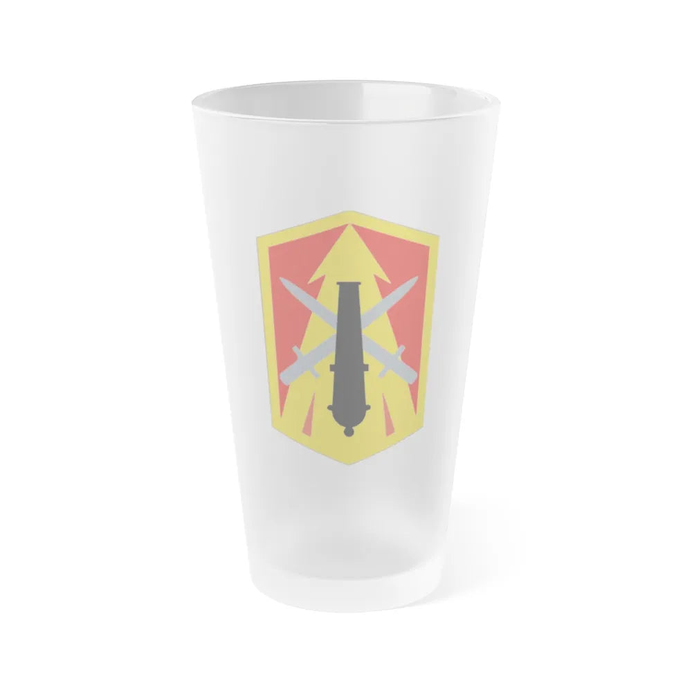 214th Fires Brigade (U.S. Army) Frosted Pint Glass 16oz-Go Mug Yourself