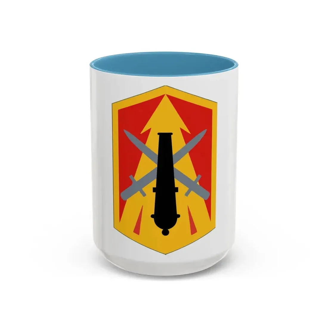 214th Fires Brigade (U.S. Army) Accent Coffee Mug 15oz Light Blue - Go Mug Yourself