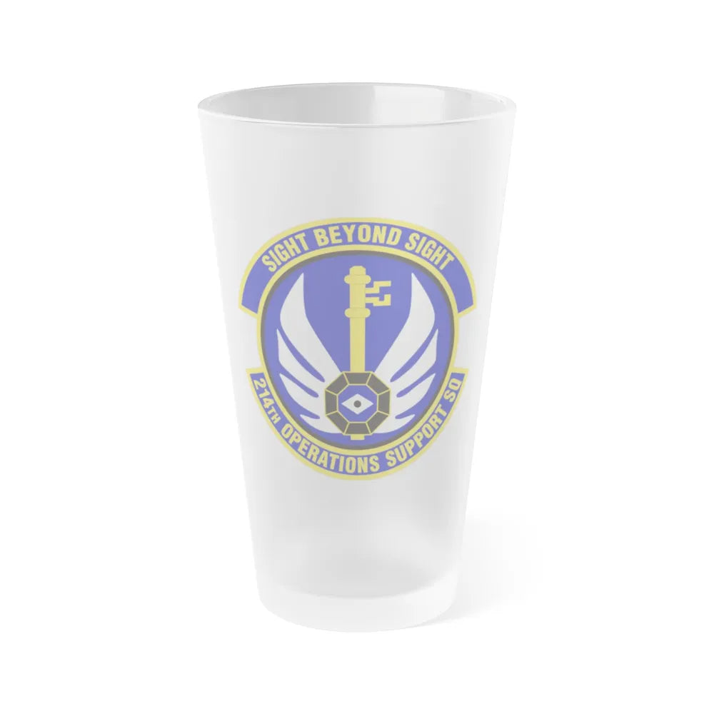 214th Operations Support Squadron (U.S. Air Force) Frosted Pint Glass 16oz-16oz-Frosted-Go Mug Yourself