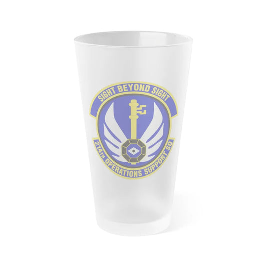 214th Operations Support Squadron (U.S. Air Force) Frosted Pint Glass 16oz-16oz-Frosted-Go Mug Yourself