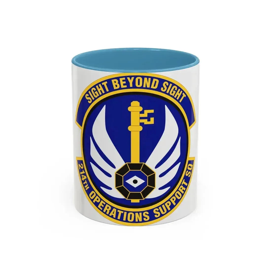 214th Operations Support Squadron (U.S. Air Force) Accent Coffee Mug 11oz Light Blue - Go Mug Yourself