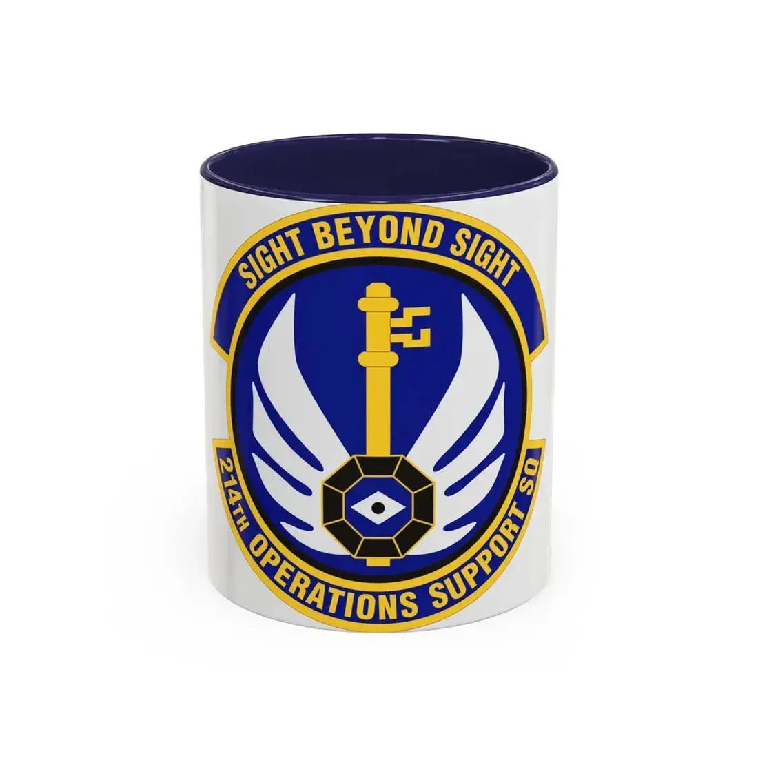 214th Operations Support Squadron (U.S. Air Force) Accent Coffee Mug 11oz Navy - Go Mug Yourself
