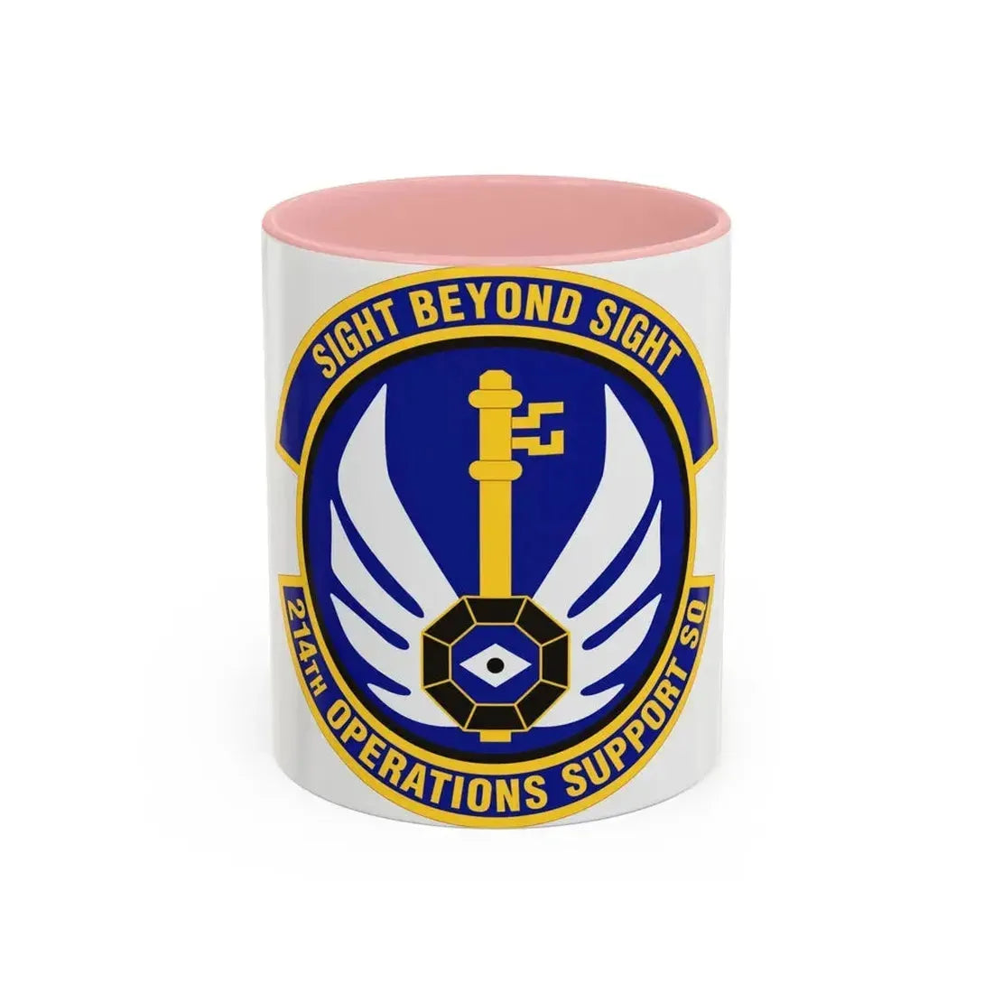 214th Operations Support Squadron (U.S. Air Force) Accent Coffee Mug 11oz Pink - Go Mug Yourself