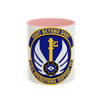 214th Operations Support Squadron (U.S. Air Force) Accent Coffee Mug 11oz Pink - Go Mug Yourself
