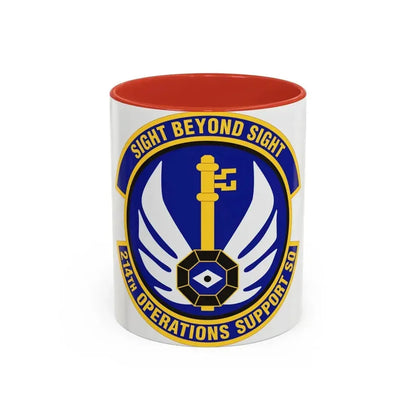 214th Operations Support Squadron (U.S. Air Force) Accent Coffee Mug 11oz Red - Go Mug Yourself