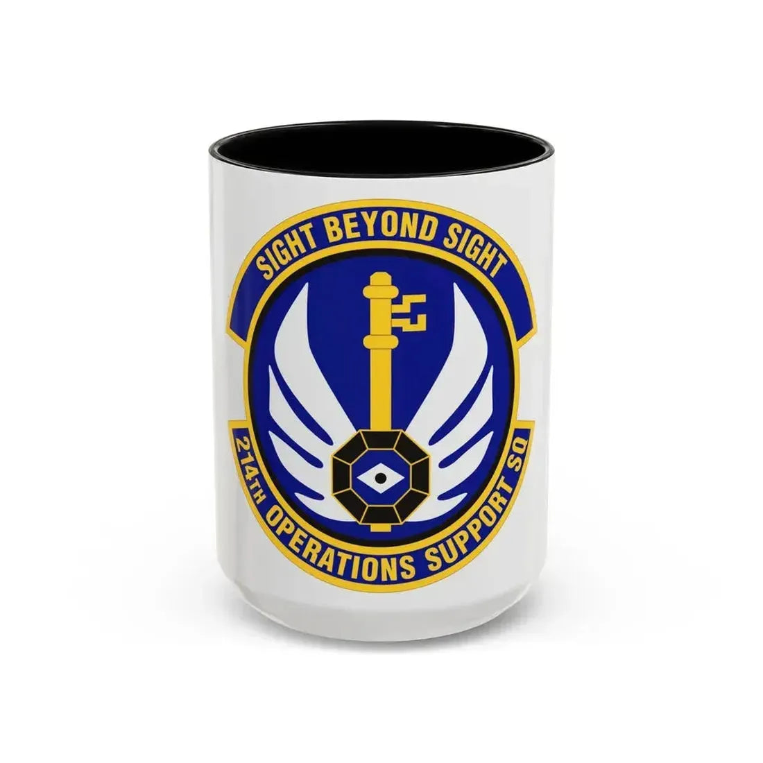 214th Operations Support Squadron (U.S. Air Force) Accent Coffee Mug 15oz Black - Go Mug Yourself
