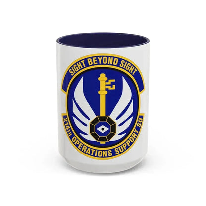 214th Operations Support Squadron (U.S. Air Force) Accent Coffee Mug 15oz Navy - Go Mug Yourself