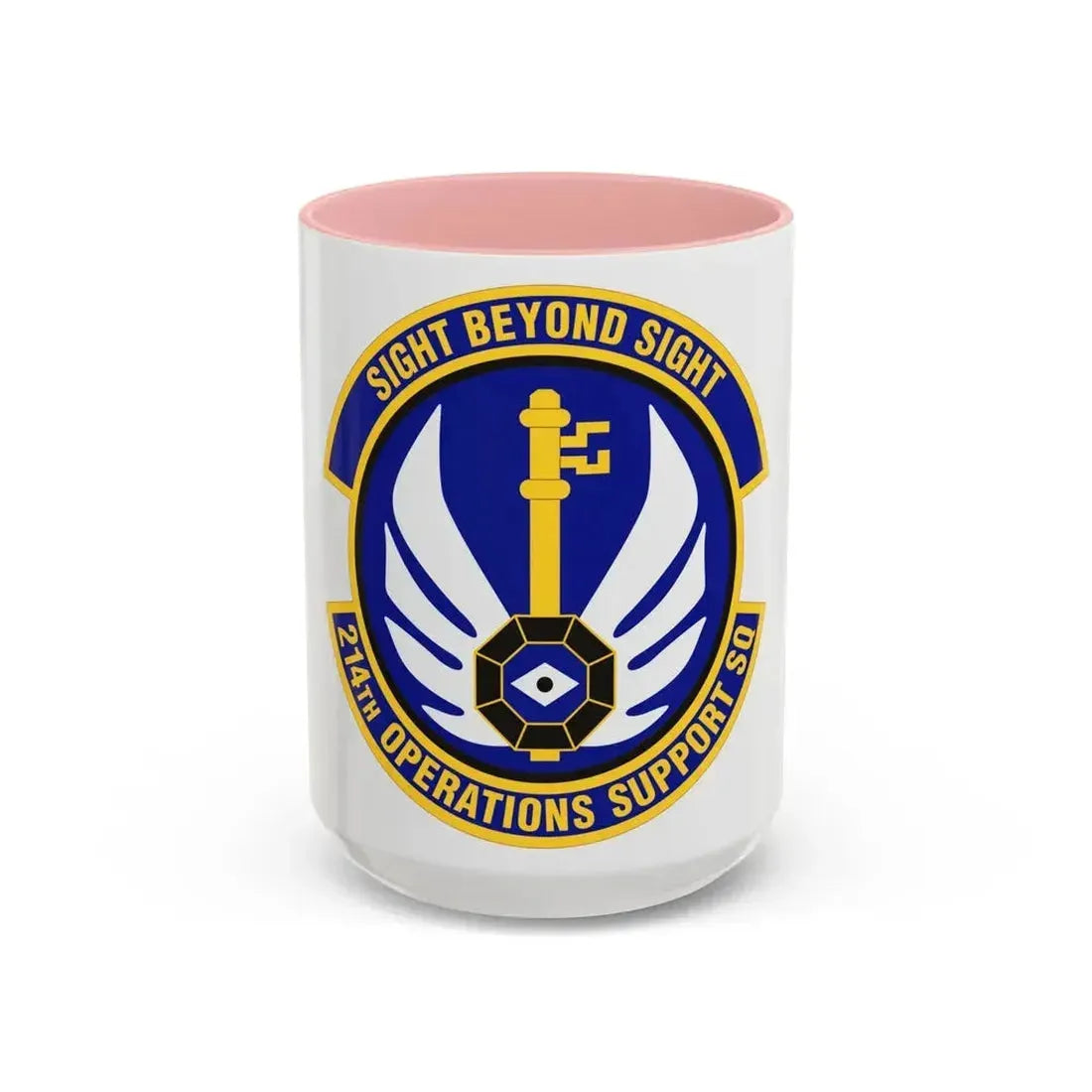 214th Operations Support Squadron (U.S. Air Force) Accent Coffee Mug 15oz Pink - Go Mug Yourself