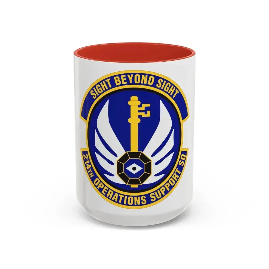 214th Operations Support Squadron (U.S. Air Force) Accent Coffee Mug 15oz Red - Go Mug Yourself