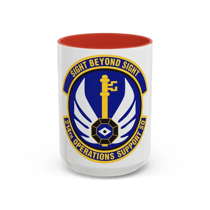 214th Operations Support Squadron (U.S. Air Force) Accent Coffee Mug 15oz Red - Go Mug Yourself