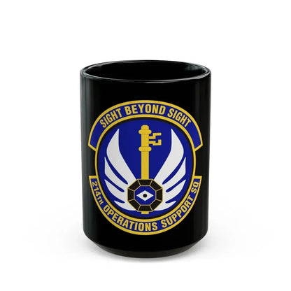 214th Operations Support Squadron (U.S. Air Force) Black Coffee Mug 15oz - Go Mug Yourself