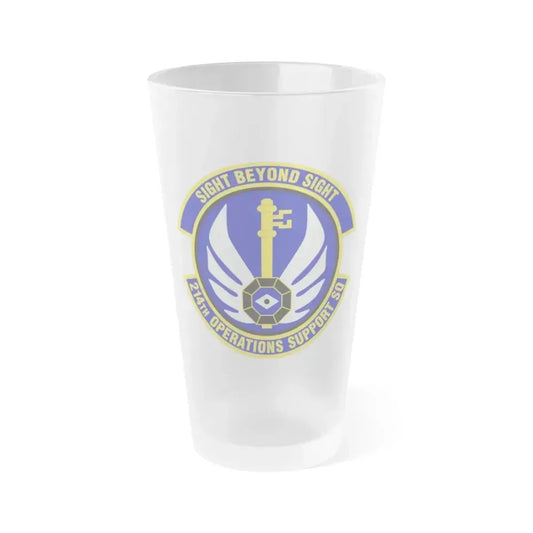 214th Operations Support Squadron (U.S. Air Force) Frosted Pint Glass 16oz 16oz Frosted - Go Mug Yourself