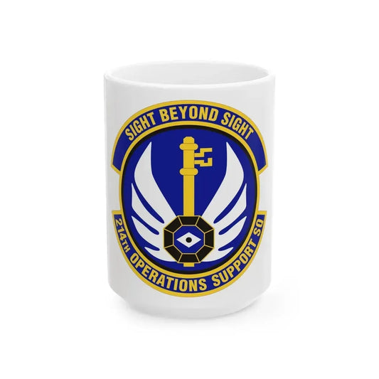 214th Operations Support Squadron (U.S. Air Force) White Coffee Mug 15oz - Go Mug Yourself