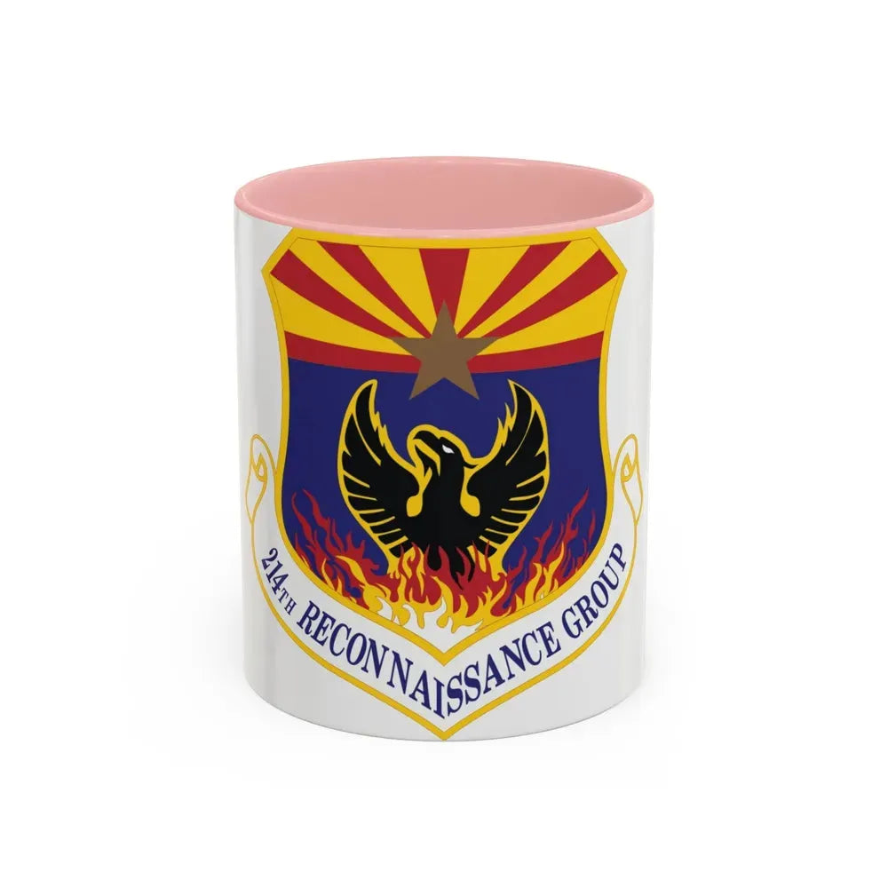 214th Reconnaissance Group (U.S. Air Force) Accent Coffee Mug 11oz Pink - Go Mug Yourself
