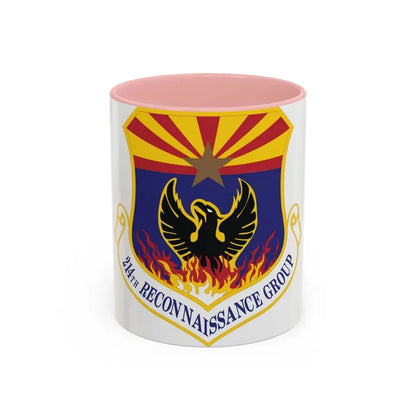 214th Reconnaissance Group (U.S. Air Force) Accent Coffee Mug 11oz Pink - Go Mug Yourself