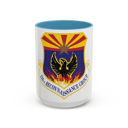 214th Reconnaissance Group (U.S. Air Force) Accent Coffee Mug 15oz Light Blue - Go Mug Yourself
