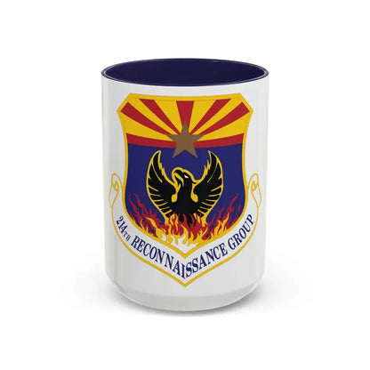 214th Reconnaissance Group (U.S. Air Force) Accent Coffee Mug 15oz Navy - Go Mug Yourself