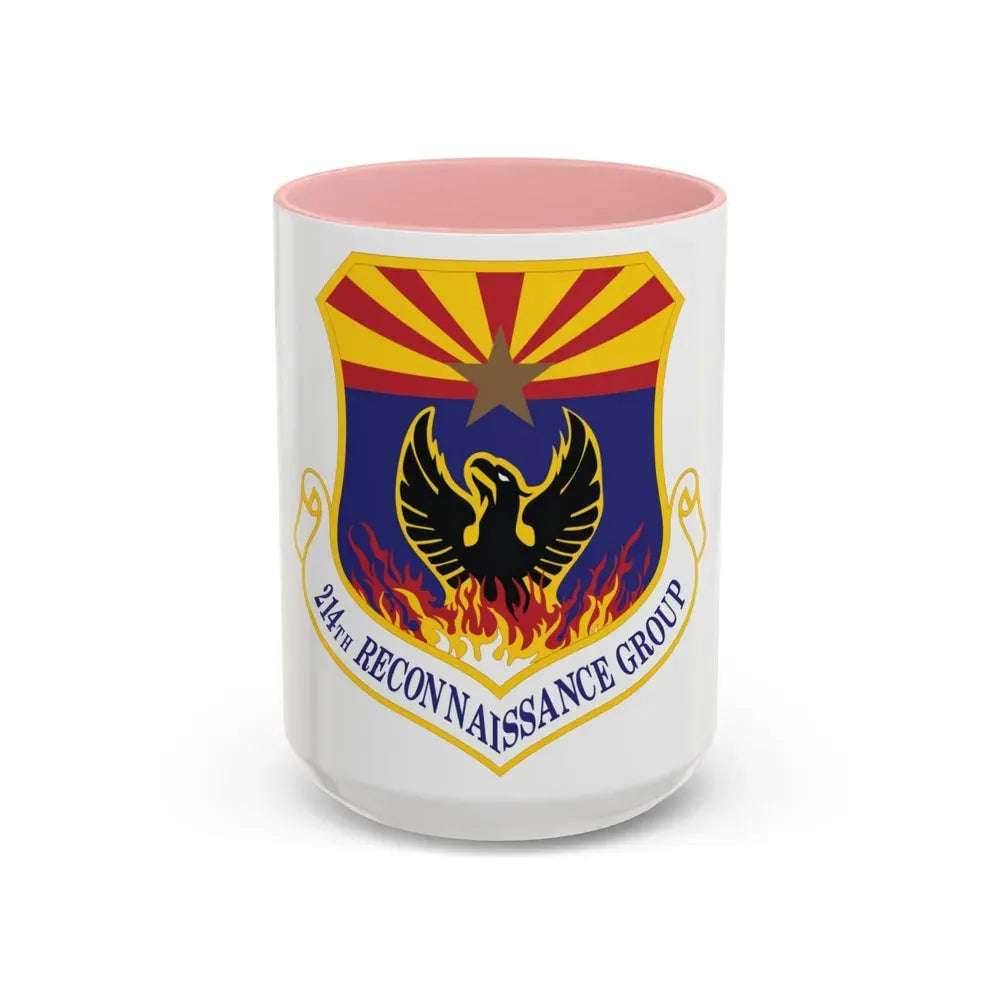 214th Reconnaissance Group (U.S. Air Force) Accent Coffee Mug 15oz Pink - Go Mug Yourself