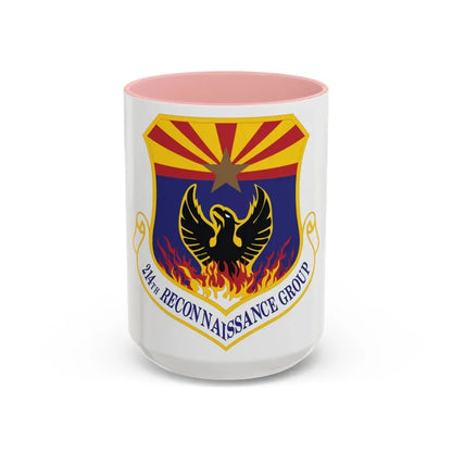 214th Reconnaissance Group (U.S. Air Force) Accent Coffee Mug 15oz Pink - Go Mug Yourself