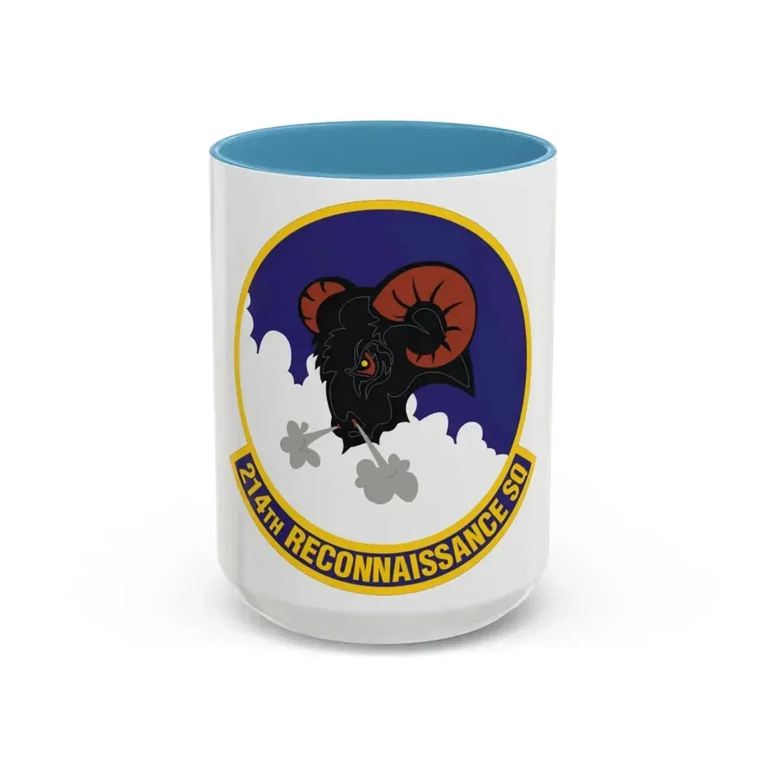 214th Reconnaissance Squadron (U.S. Air Force) Accent Coffee Mug 15oz Light Blue - Go Mug Yourself