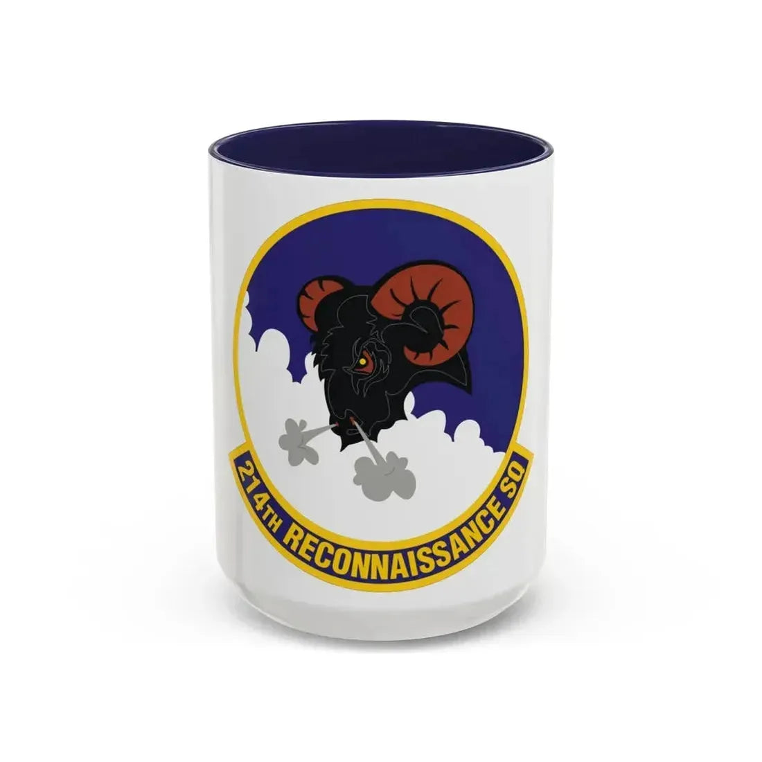 214th Reconnaissance Squadron (U.S. Air Force) Accent Coffee Mug 15oz Navy - Go Mug Yourself