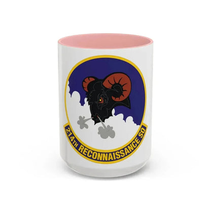 214th Reconnaissance Squadron (U.S. Air Force) Accent Coffee Mug 15oz Pink - Go Mug Yourself