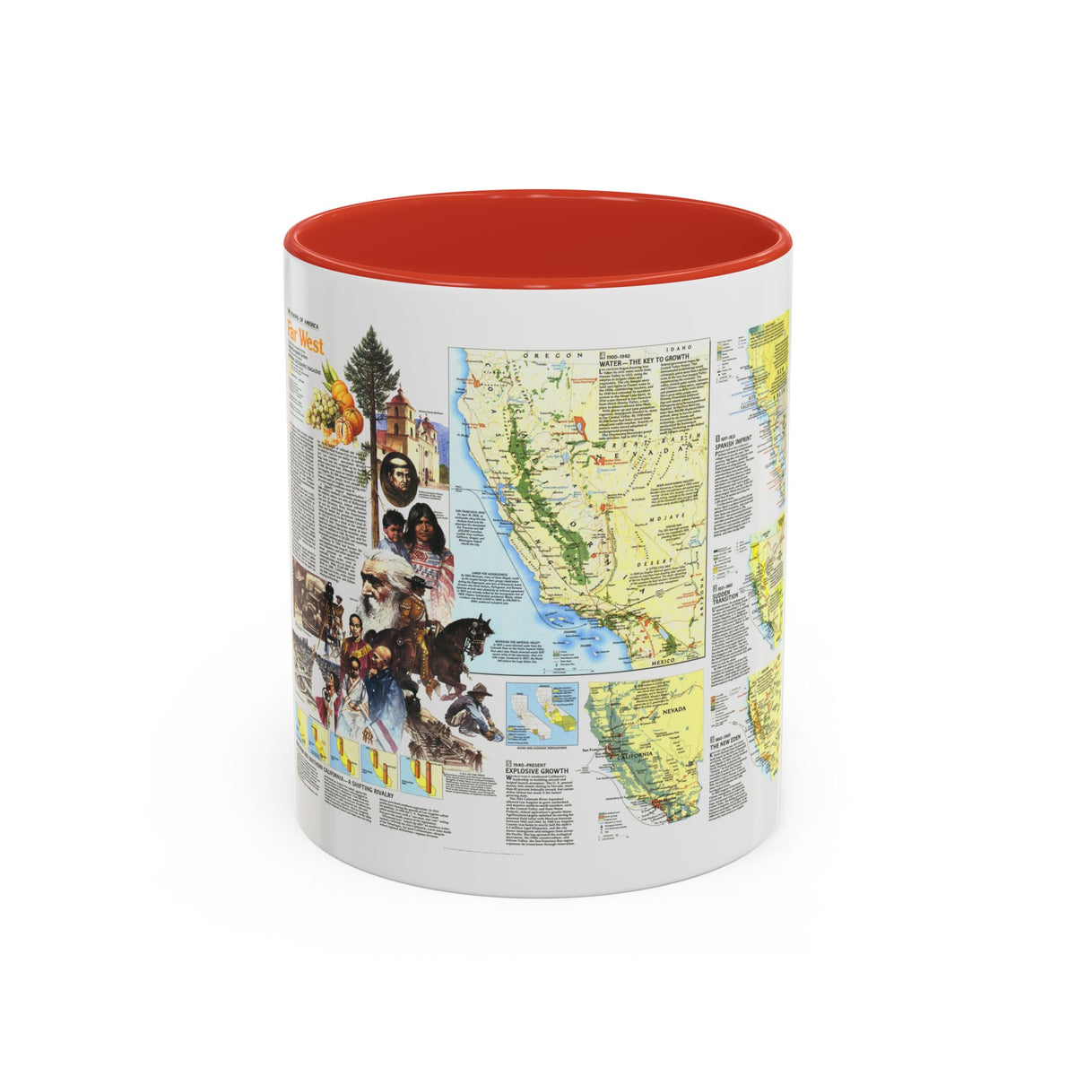USA - Far West 2 (1984) (Map) Accent Coffee Mug