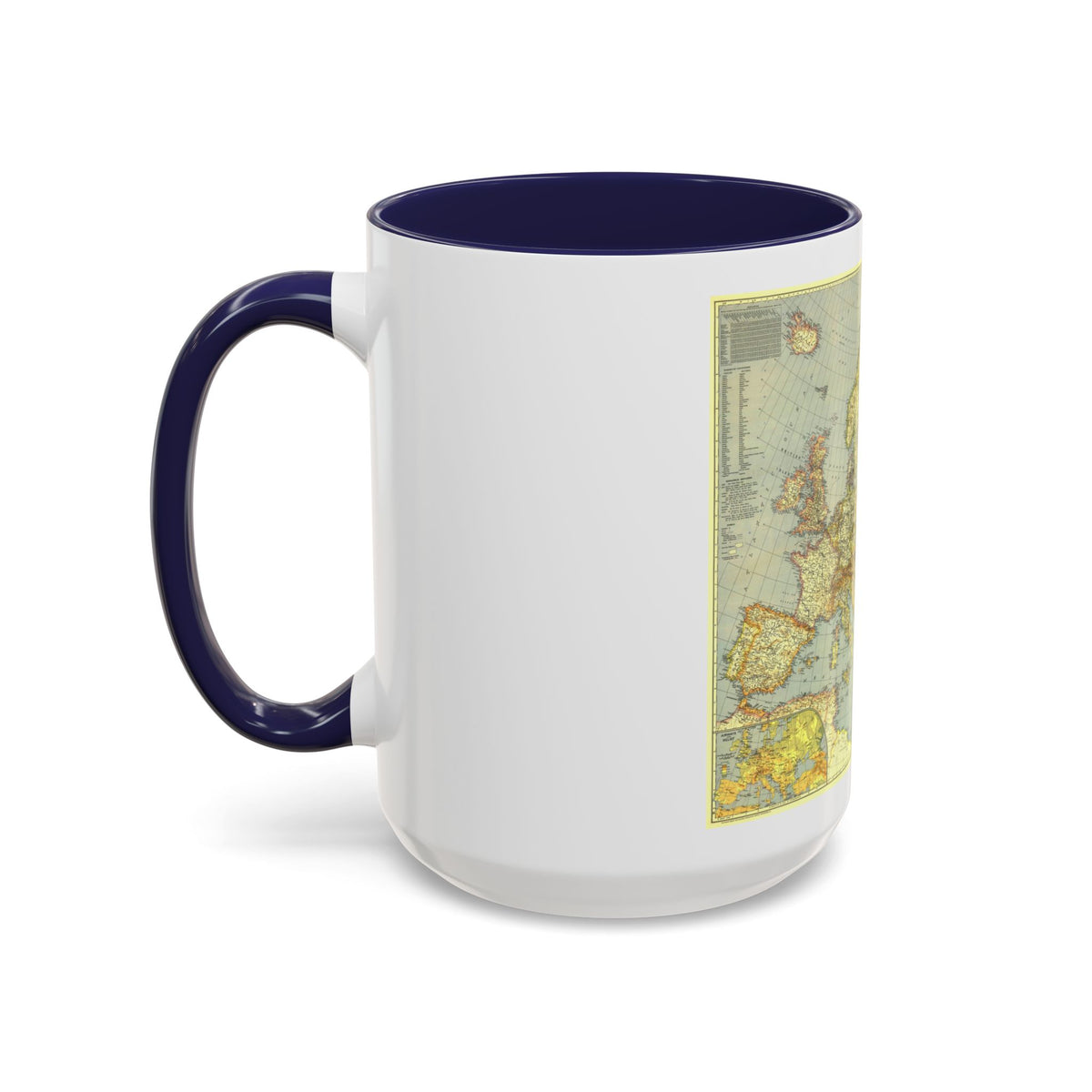 Europe and the Mediterranean (1938) (Map) Accent Coffee Mug
