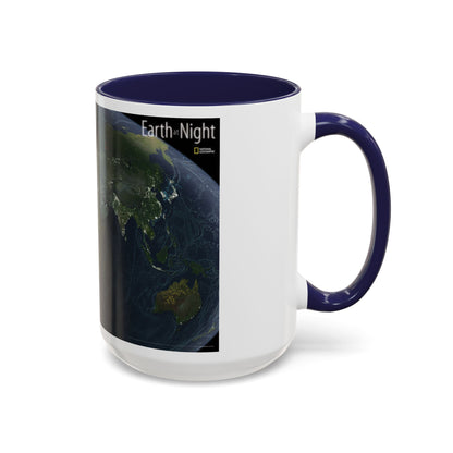 World Map - Earth at Night (2004) (Map) Accent Coffee Mug