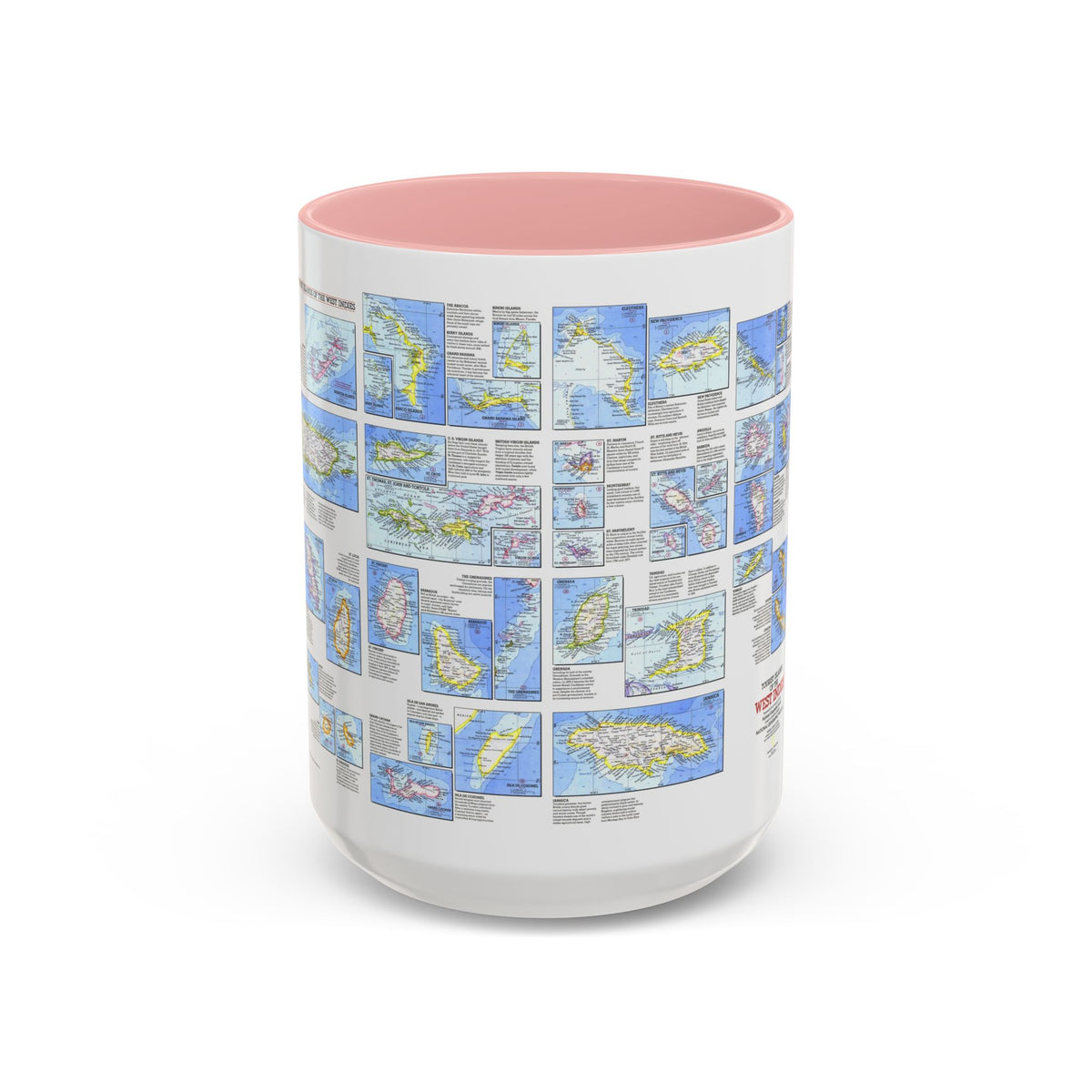 West Indies - Tourist Islands (1981) (Map) Accent Coffee Mug