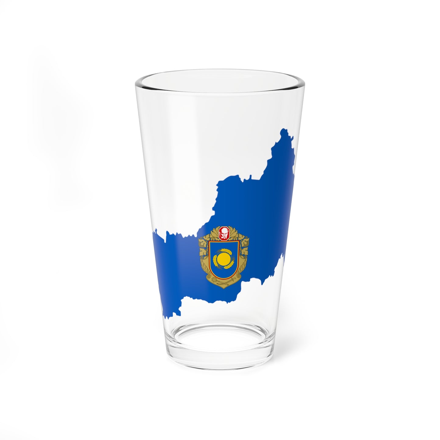 Flag-map of Cherkasy Oblast (Ukraine) Pint Glass 16oz