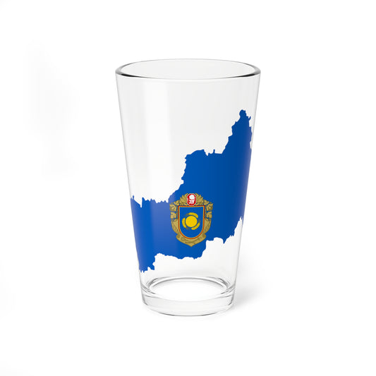 Flag-map of Cherkasy Oblast (Ukraine) Pint Glass 16oz