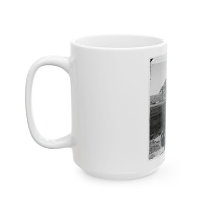 Atlanta, Ga. Federal Soldiers By Gun In Captured Fort (U.S. Civil War) White Coffee Mug