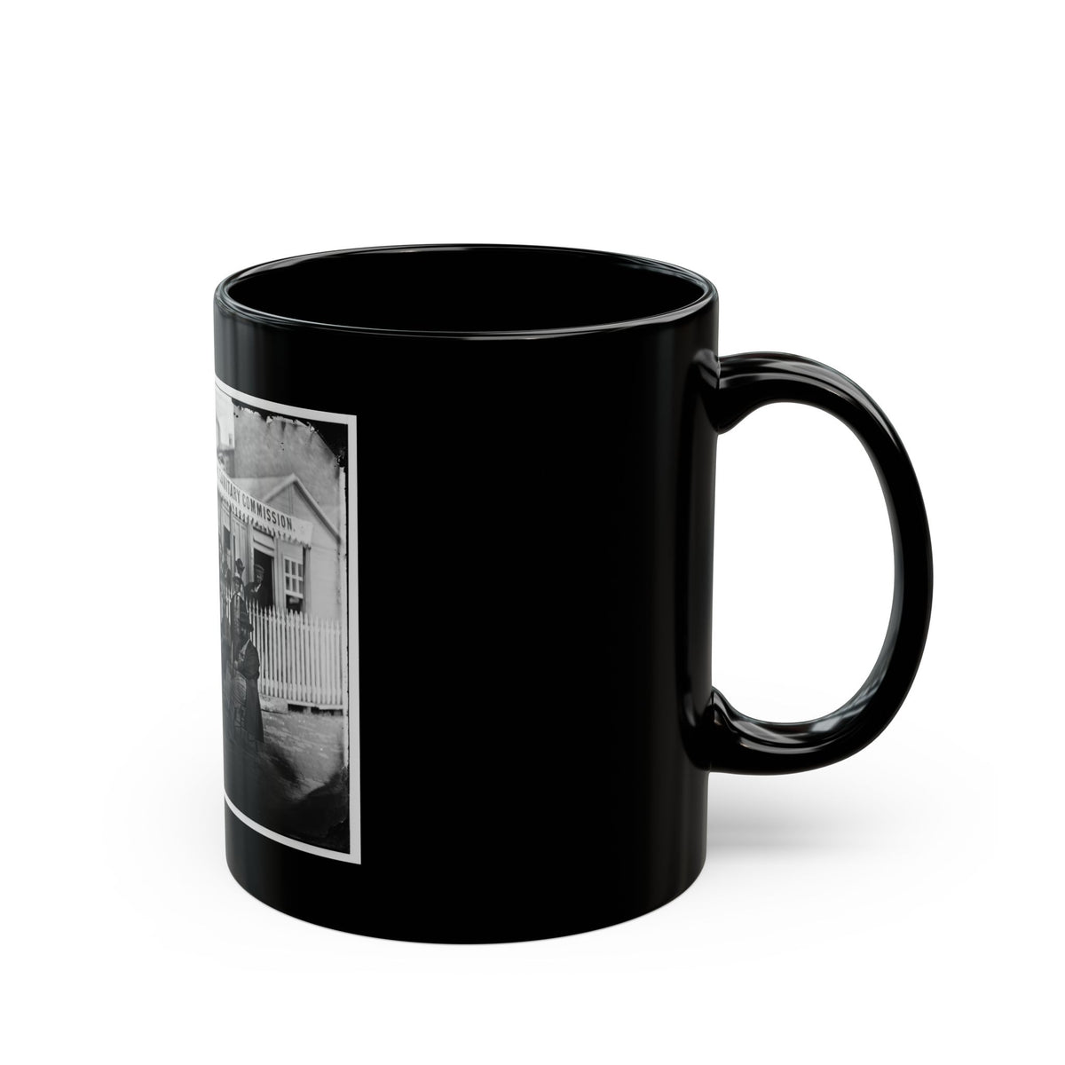 Washington, D.C. Group Of Sanitary Commission Workers At The Entrance Of The Home Lodge (U.S. Civil War) Black Coffee Mug