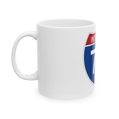 Interstate 74 (U.S. Highways) White Coffee Mug