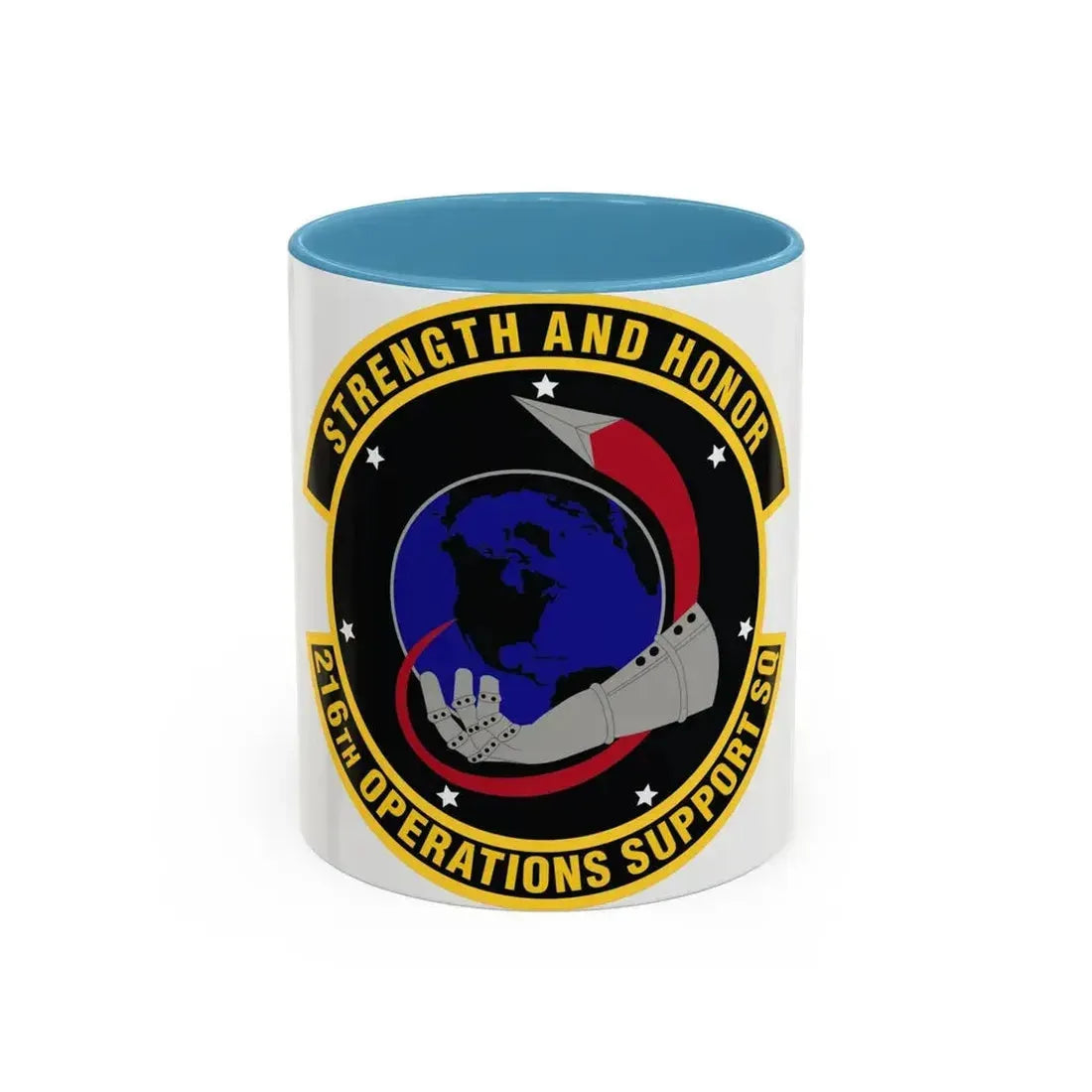 216th Operations Support Squadron (U.S. Air Force) Accent Coffee Mug 11oz Light Blue - Go Mug Yourself