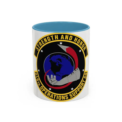 216th Operations Support Squadron (U.S. Air Force) Accent Coffee Mug 11oz Light Blue - Go Mug Yourself
