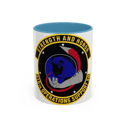 216th Operations Support Squadron (U.S. Air Force) Accent Coffee Mug 11oz Light Blue - Go Mug Yourself