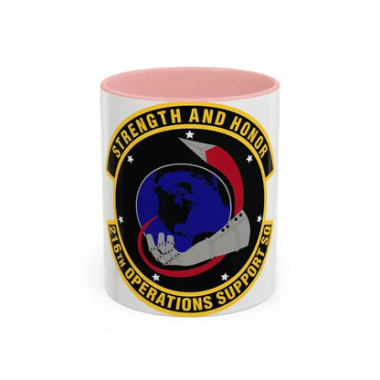 216th Operations Support Squadron (U.S. Air Force) Accent Coffee Mug 11oz Pink - Go Mug Yourself