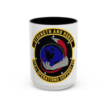216th Operations Support Squadron (U.S. Air Force) Accent Coffee Mug 15oz Black - Go Mug Yourself