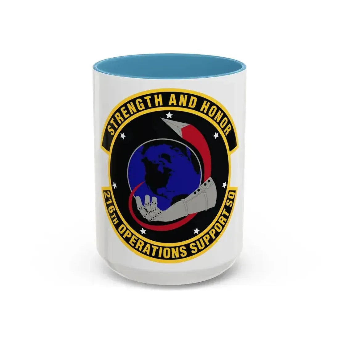216th Operations Support Squadron (U.S. Air Force) Accent Coffee Mug 15oz Light Blue - Go Mug Yourself