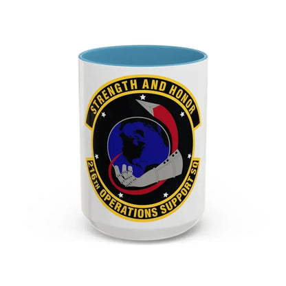 216th Operations Support Squadron (U.S. Air Force) Accent Coffee Mug 15oz Light Blue - Go Mug Yourself