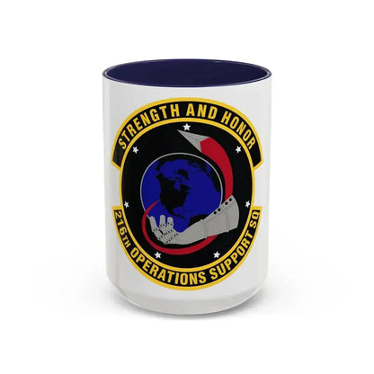 216th Operations Support Squadron (U.S. Air Force) Accent Coffee Mug 15oz Navy - Go Mug Yourself