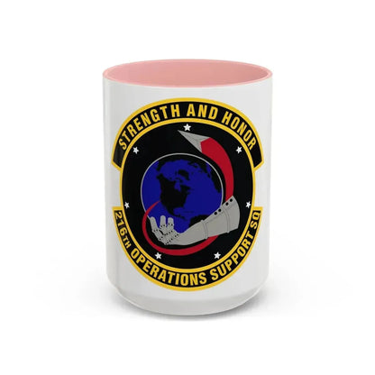 216th Operations Support Squadron (U.S. Air Force) Accent Coffee Mug 15oz Pink - Go Mug Yourself