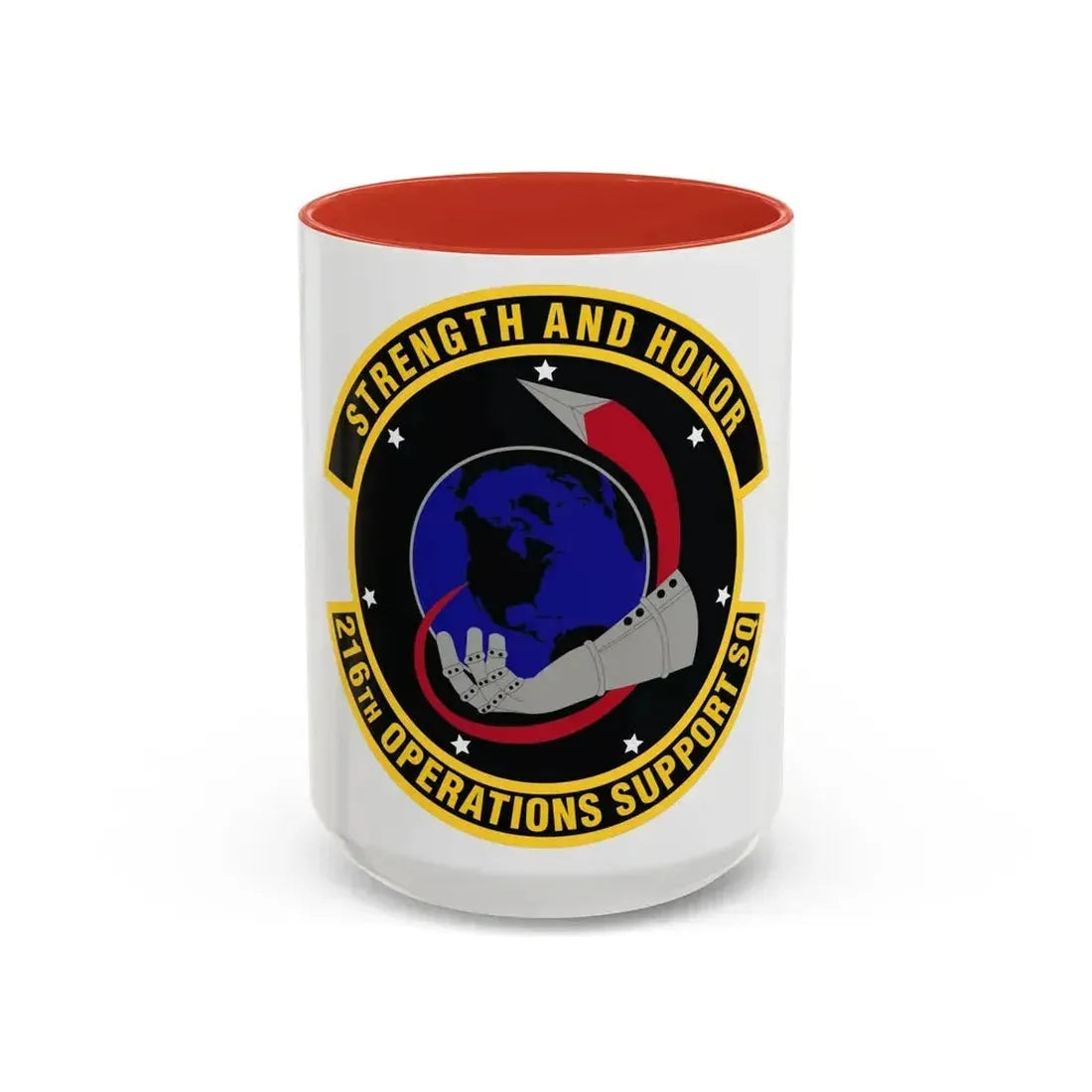 216th Operations Support Squadron (U.S. Air Force) Accent Coffee Mug 15oz Red - Go Mug Yourself