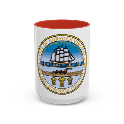 Seal of Norfolk Virginia - Accent Coffee Mug